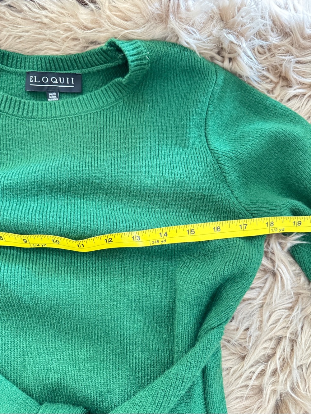 Eloquii Emerald Green Knit Tie-Front Sweater Midi Dress- Sz 14/16 - Picture 7 of 8